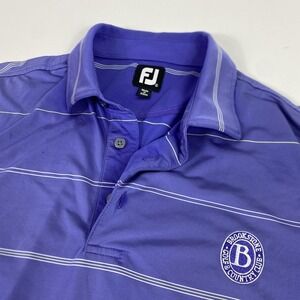 FootJoy Polo Shirt Mens XL Purple Stripe Performance Brookstone Golf Club